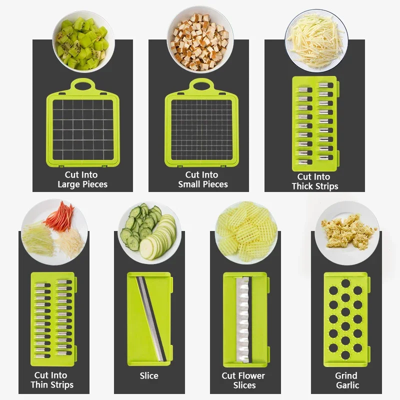 S01cf4206fba5476ba7750b28dbee5eeeo.webp 14/16 in 1 Multifunctional Vegetable Chopper Onion Chopper Handle Food Grate Food Chopper Kitchen Vegetable Slicer Dicer Cut - Image 15