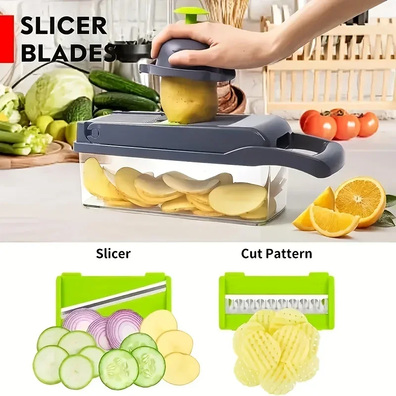 S14263a93f8f34056b933999df1722840R.webp 14/16 in 1 Multifunctional Vegetable Chopper Onion Chopper Handle Food Grate Food Chopper Kitchen Vegetable Slicer Dicer Cut - Image 13