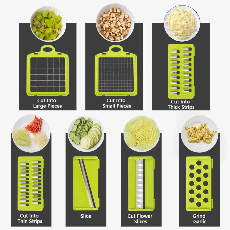 S677ea9659b614218b51a687a0c162ecc0.webp 14/16 in 1 Multifunctional Vegetable Chopper Onion Chopper Handle Food Grate Food Chopper Kitchen Vegetable Slicer Dicer Cut - Image 5