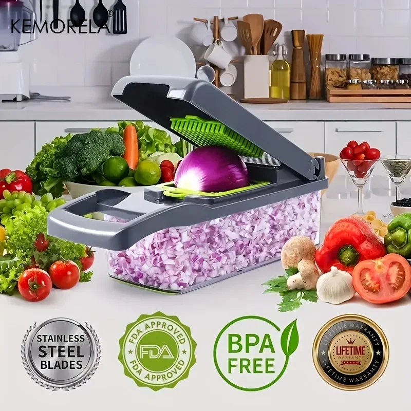 Sb34d56f59641472cbcfc66f0e9c62521V.webp 14/16 in 1 Multifunctional Vegetable Chopper Onion Chopper Handle Food Grate Food Chopper Kitchen Vegetable Slicer Dicer Cut - Image 2